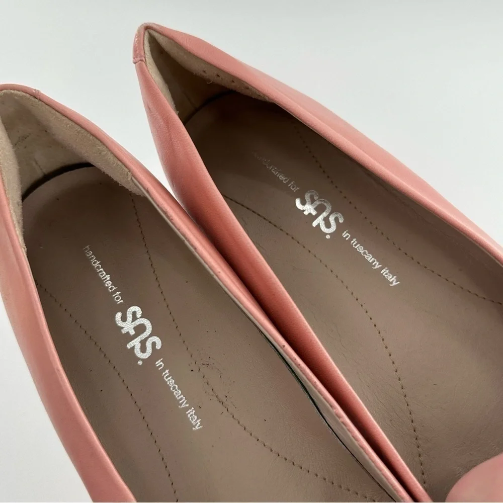 SaS womens heels size 10 pink Italian leather wedges orthopedic
